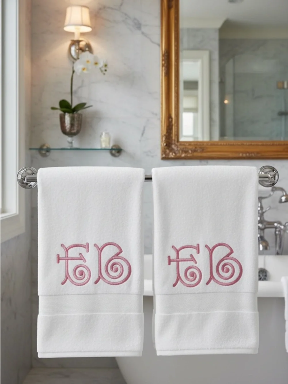 Personalized Embroidered Luxurious Bath Towel set 2 Monogrammed New